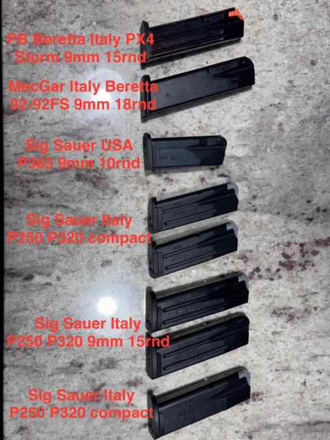 BerettaSig P250 P320 Px4 Storm 92FS Mags Magazines
