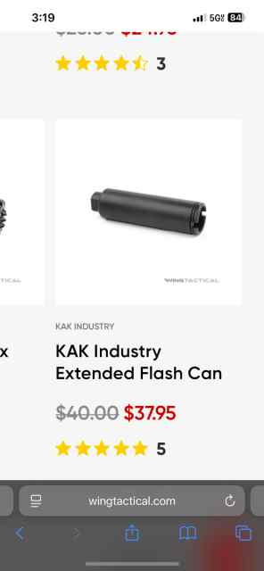ISO/WTB AR15 9mm extended flash can 