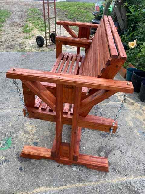 Heavy Rustic porch swing w/ base 