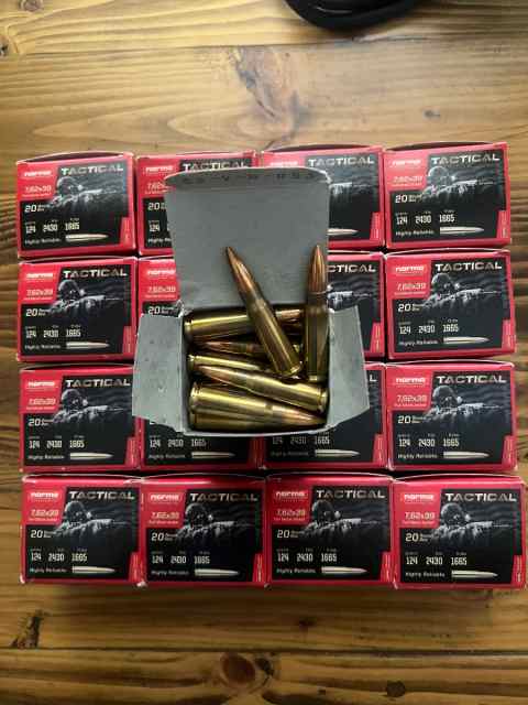 7.62x39 FMJ Brass 124g Norma ($.58/rd)