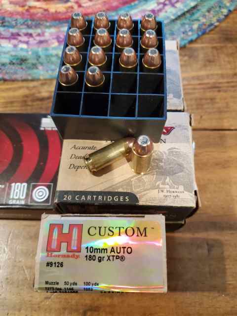 10mm Hornady 180gr XTP JHP &amp; Federal 180gr FMJ