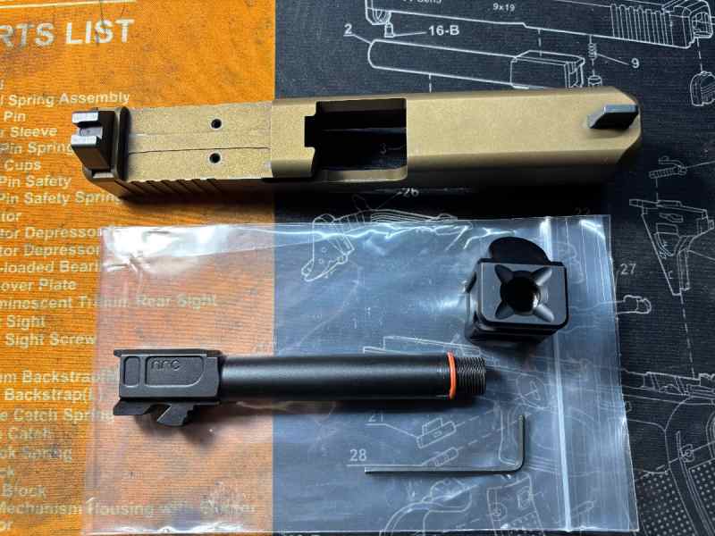 Glock 19X MOS Stripped Slide &amp; Arc TB Comp