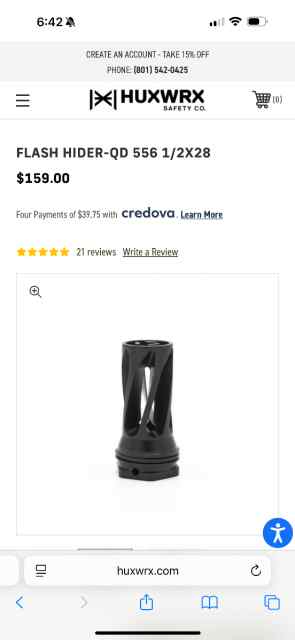 Huxwrx FLASH HIDER-QD 556 1/2X28