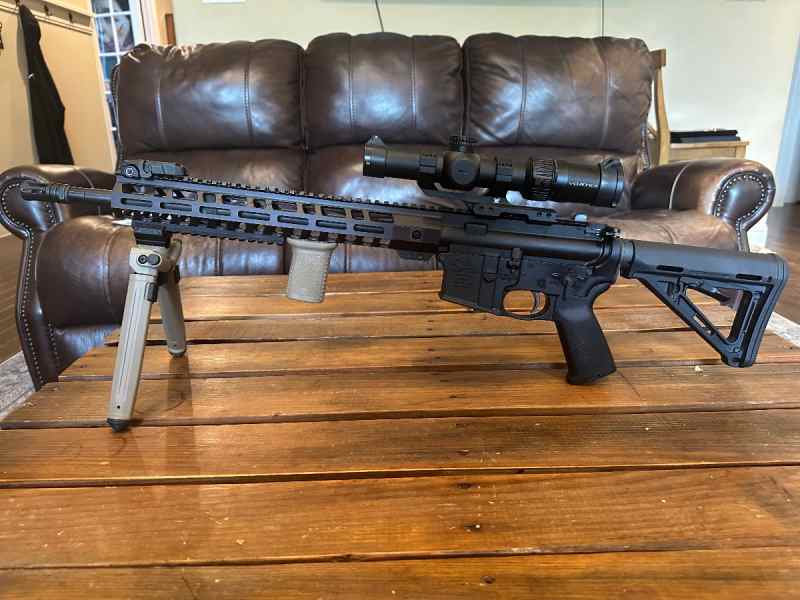 AR 15 BLK/FDE SETUP w/ Vortex Scope