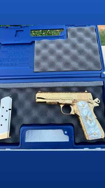 Hand Engraved Colt 45acp commander 