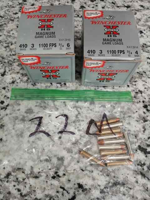 410 and 22mag ammo